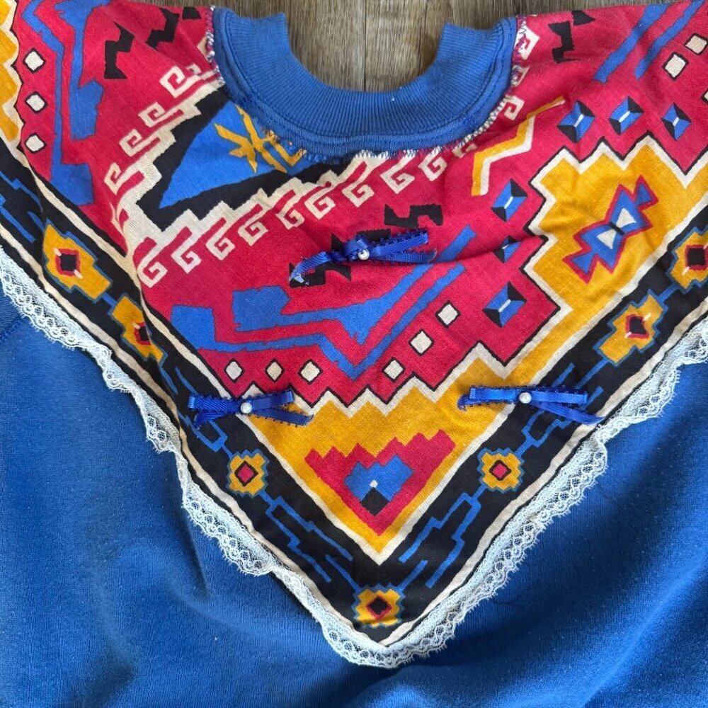 Vintage 90s Southwestern Handmade Sweatshirt - size Large - Picture 2 of 4